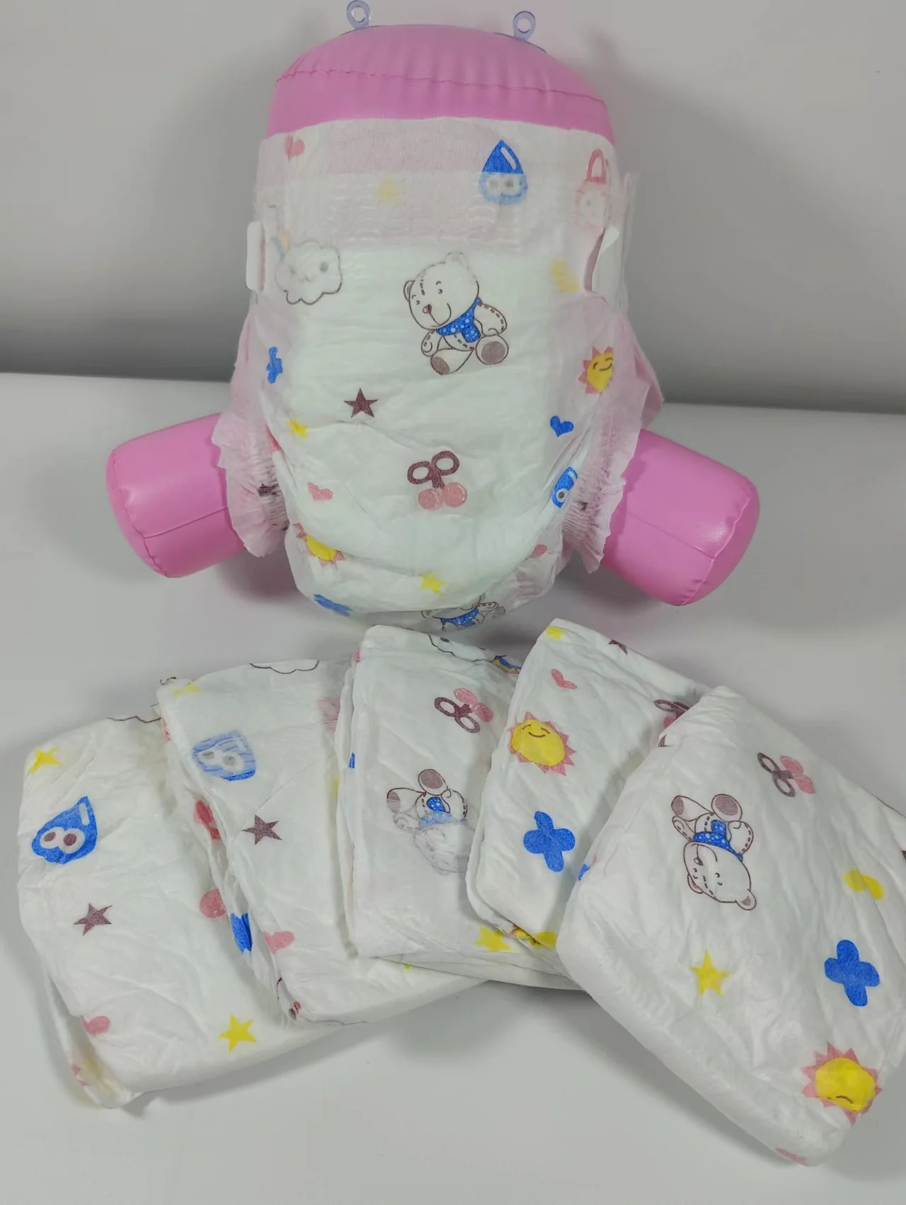 Échantillon gratuit Couches bébé à la mode fines Fluff Pulp S M L XL Respirant Bulk Newborn Baby Diaper – Image 3