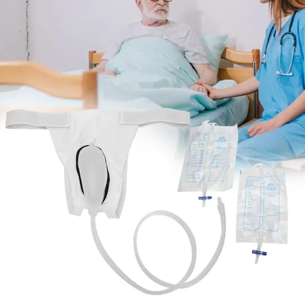 Sac d'urinoir masculin réutilisable support de sac de jambe de cathéter sac de pipi portatif – Image 2