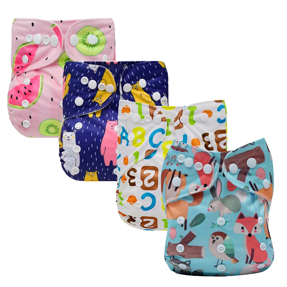 Couches lavables et réutilisables pour bébés Vente en gros de couches lavables modernes couches en tissu pour bébés pantalons de couches à poche imprimés – Image 2