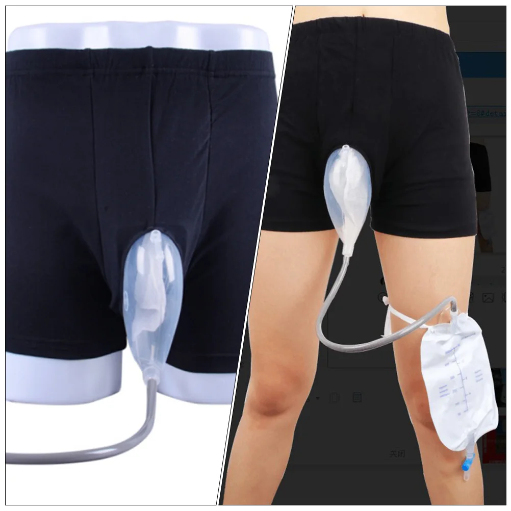 1 ensemble 1 ensemble de sacs d'urine professionnels réutilisables et respirants pour hommes âgés, pantalons portables anti-fuite lavables